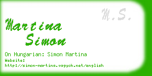 martina simon business card